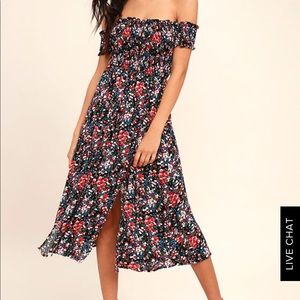 View From The Meadow Black Floral Dress
